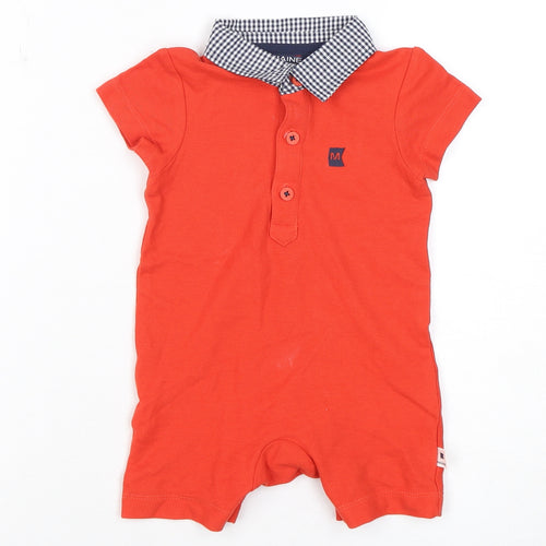 Maine Unisex Baby Orange Babygrow 3-6 Months Cotton Easy Care