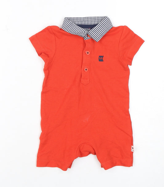 Maine Unisex Baby Orange Babygrow 3-6 Months Cotton Easy Care