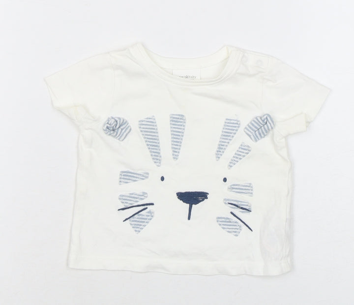 Next Unisex Baby White Lion T-Shirt 3-6 Months