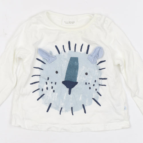 Next Unisex Baby White Animal Print Long Sleeve T-Shirt 3-6M