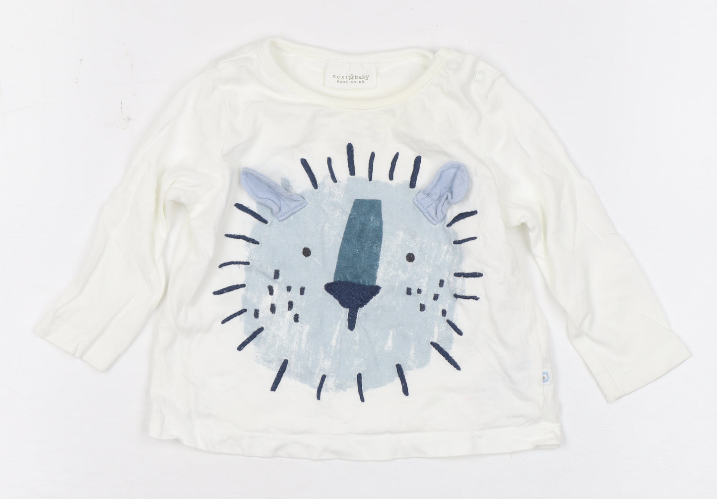 Next Unisex Baby White Animal Print Long Sleeve T-Shirt 3-6M