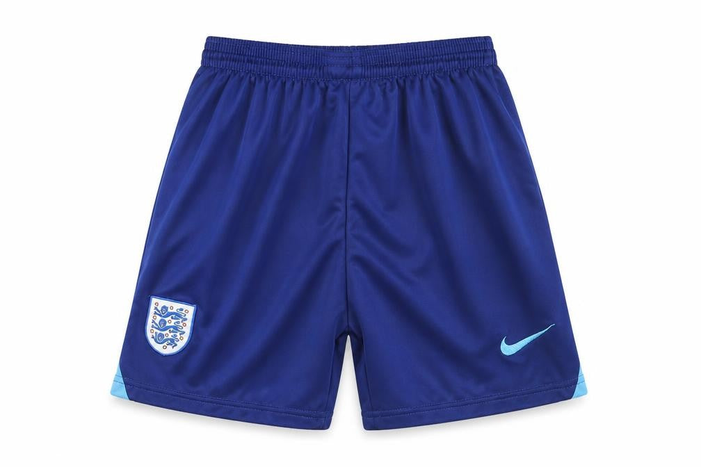Front view of Nike boys’ blue athletic football shorts, size 3