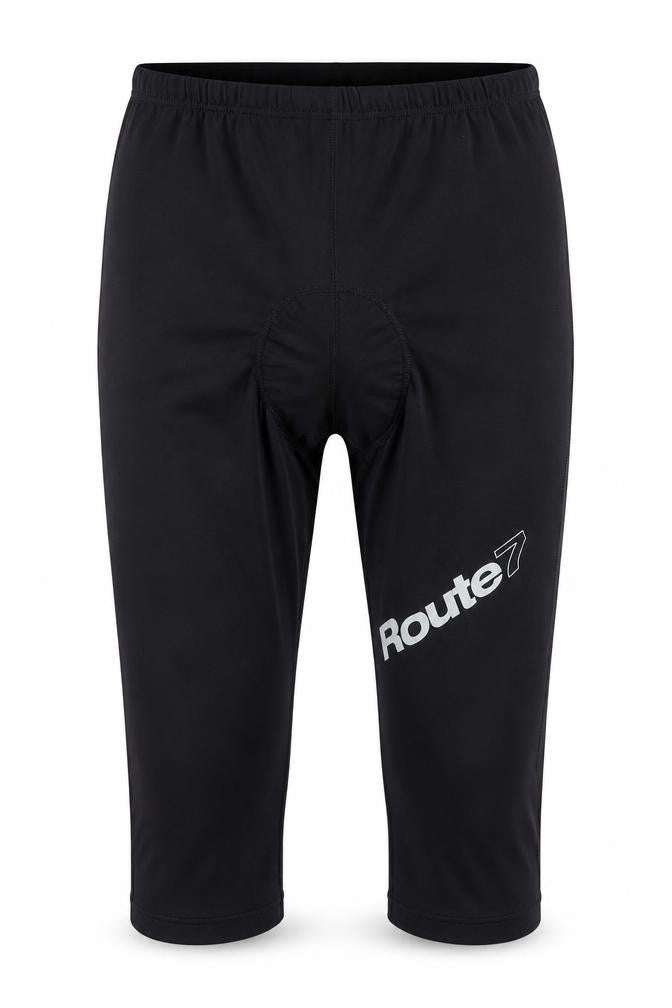Front view of Route7 Men's Black Compression Cycling Shorts XL