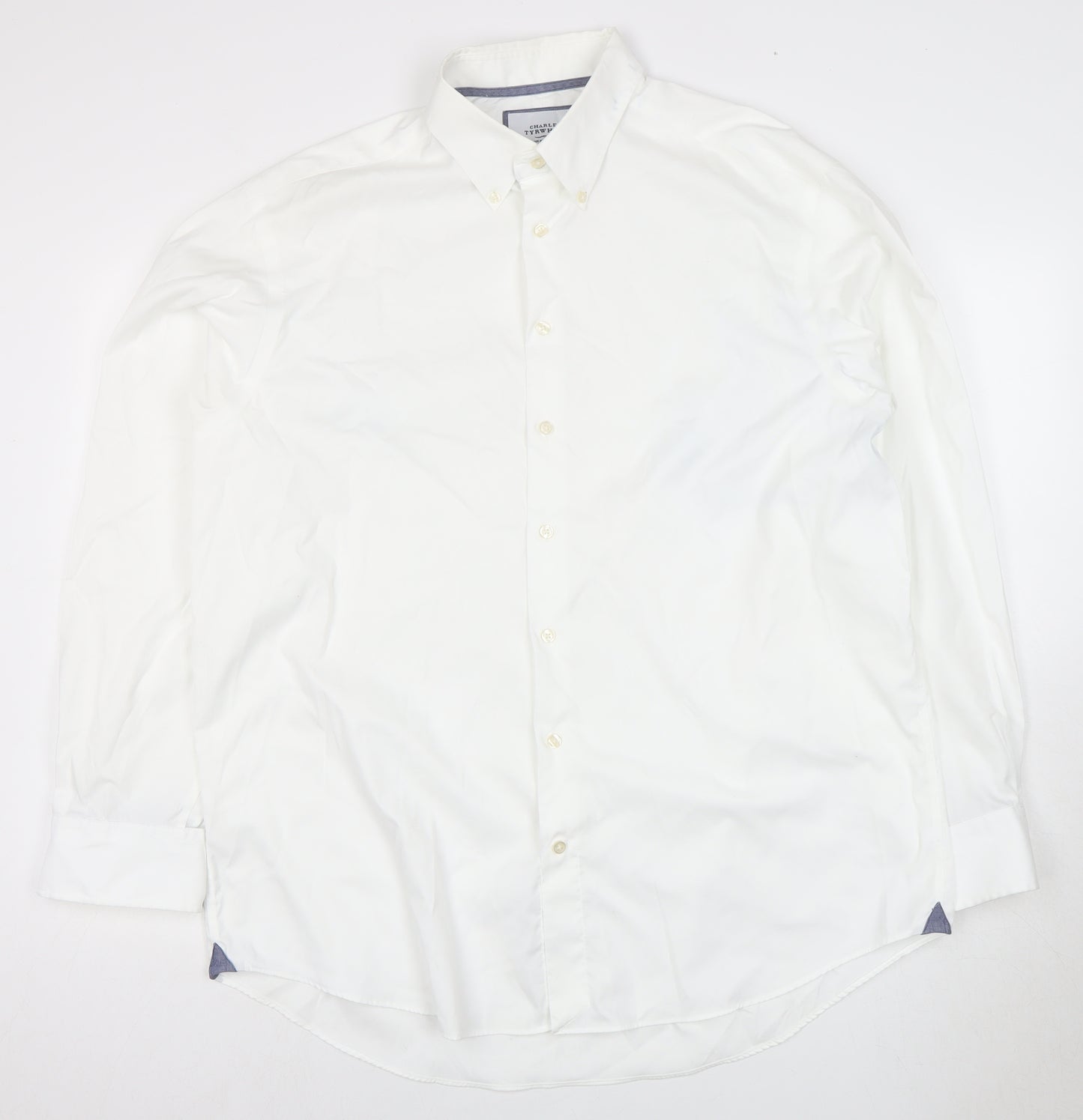 Charles Tyrwhitt Men's White Dress Shirt SS Regular Fit