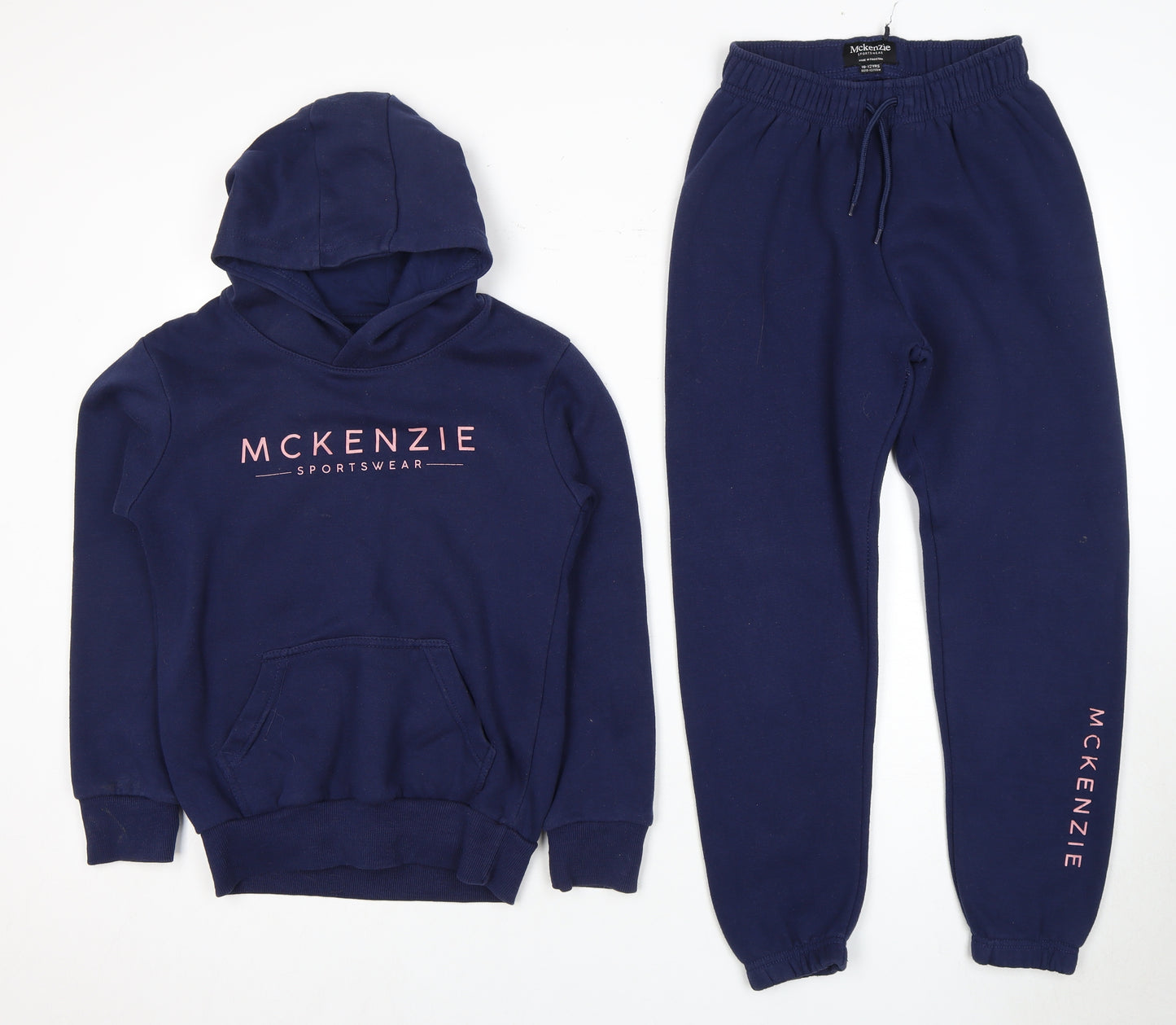 McKenzie Girls Blue Fleece Tracksuit 10-11Y Cozy Hoodie Set