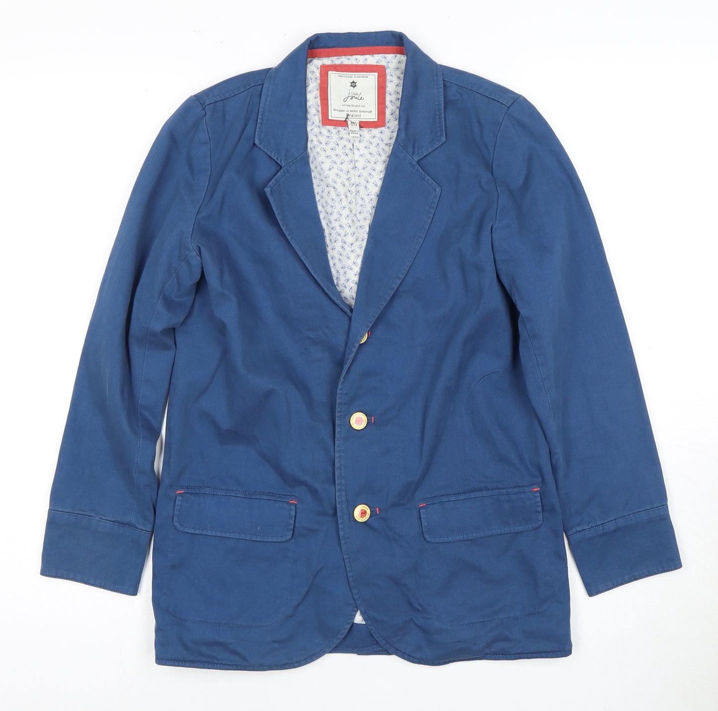 Joules Boys Blue Cotton Blazer, 11-12 Years, Regular Fit