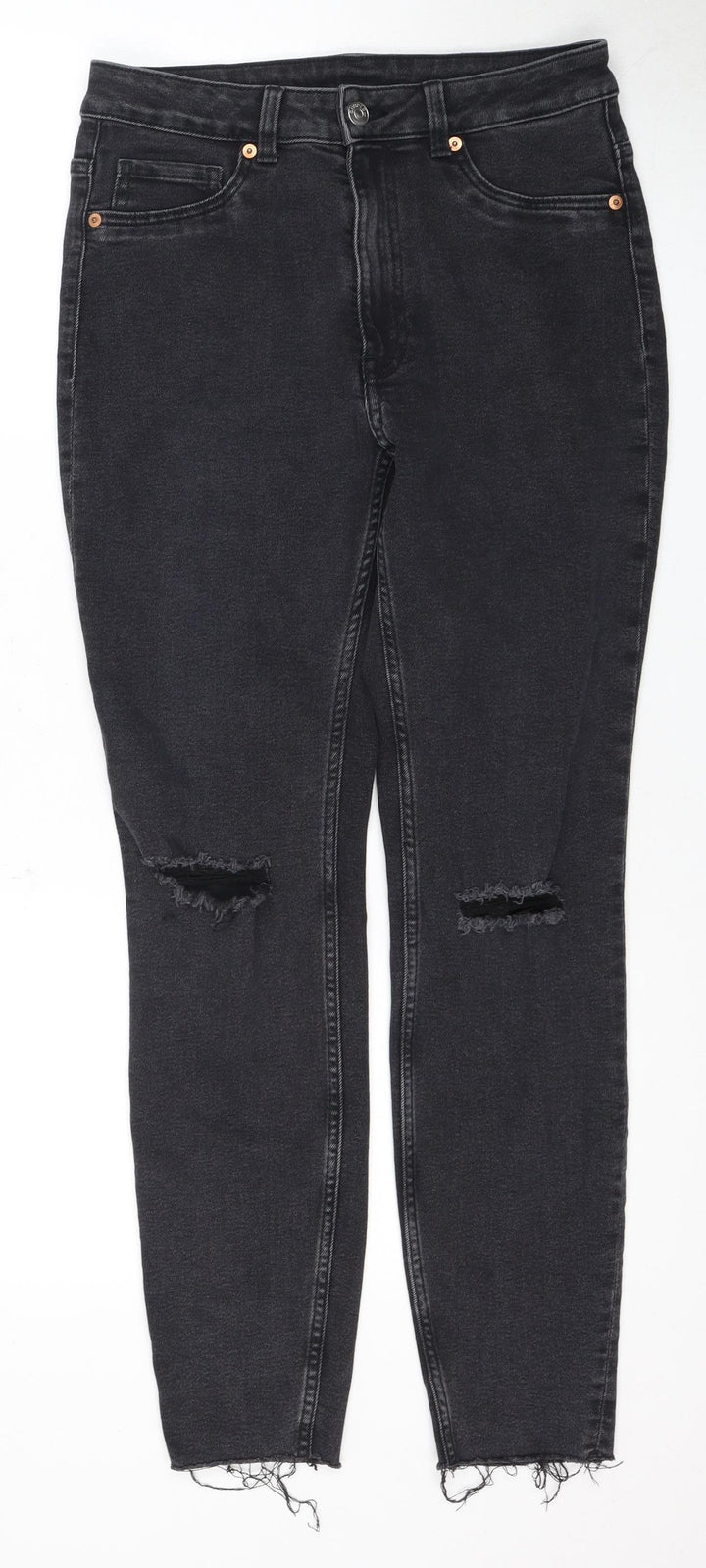 H&M Women's Black Distressed Jeans Size 12