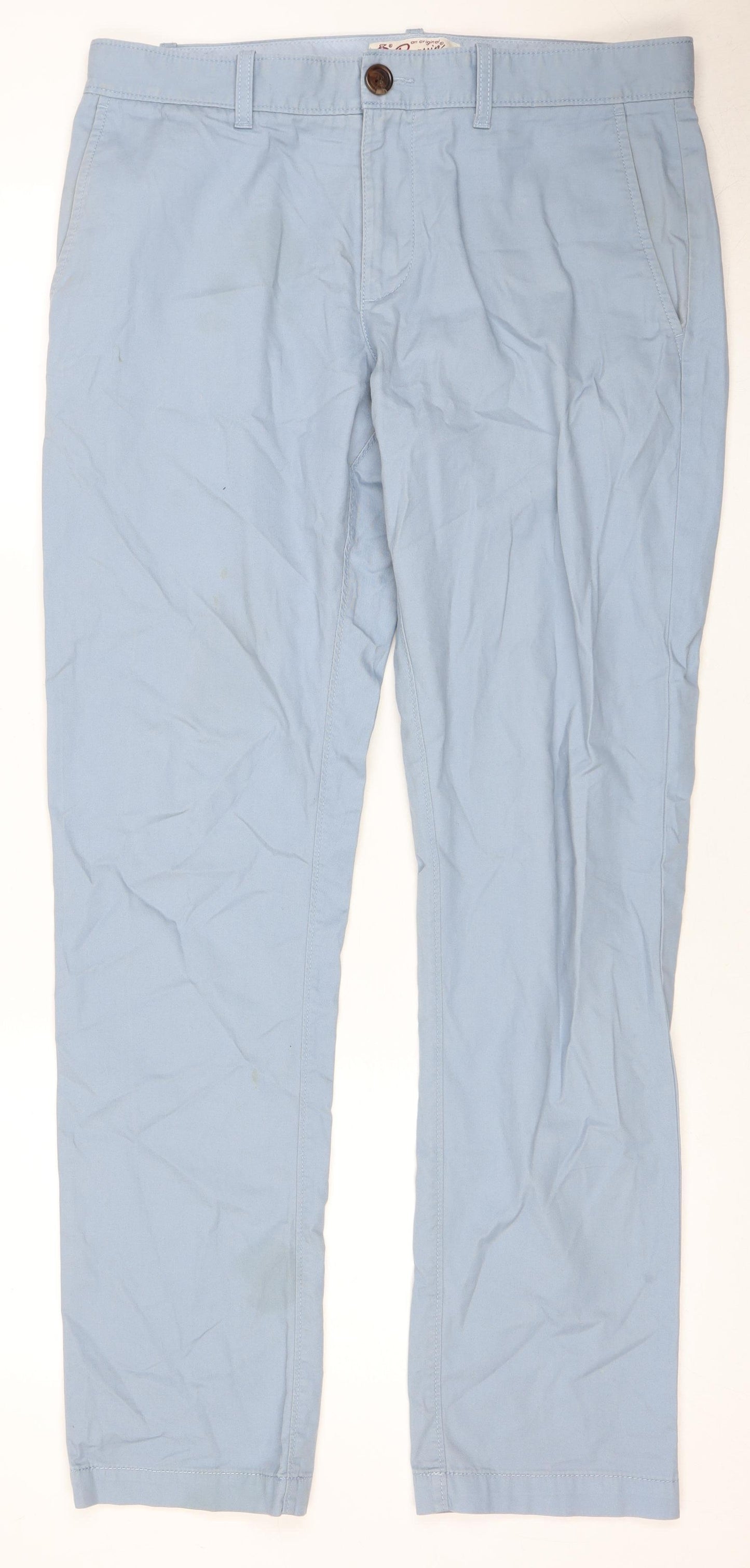 Penguin Men's Blue Chino Trousers, Size 32