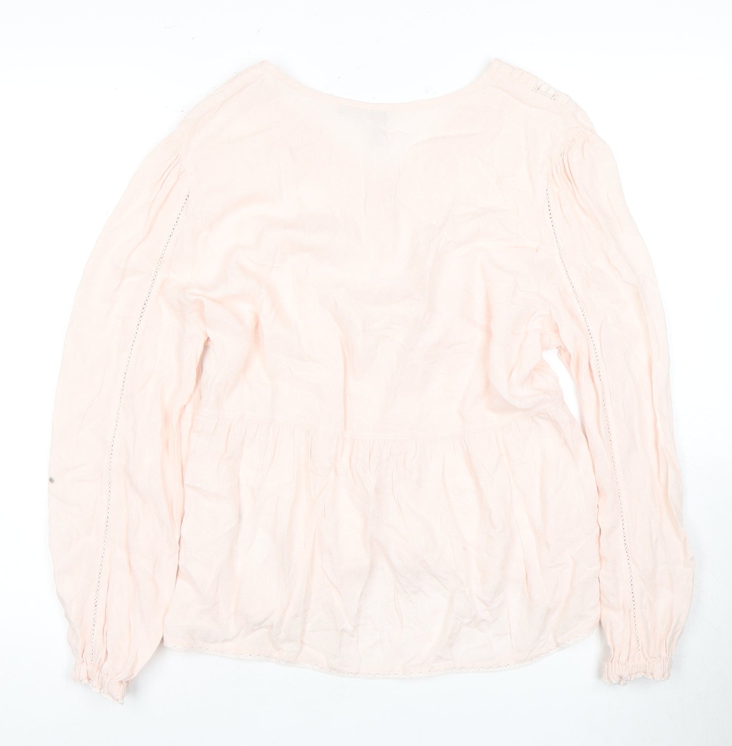 Superdry Women's Pink Embroidered Tunic Blouse Size 12