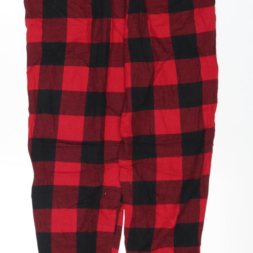 Hollister Women's Red Check Pyjama Pants, S