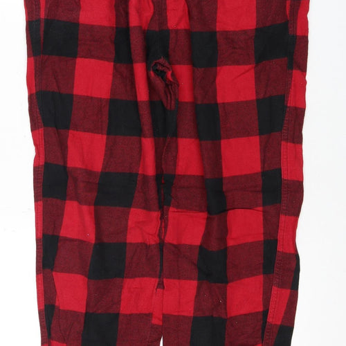 Hollister Women's Red Check Pyjama Pants, S