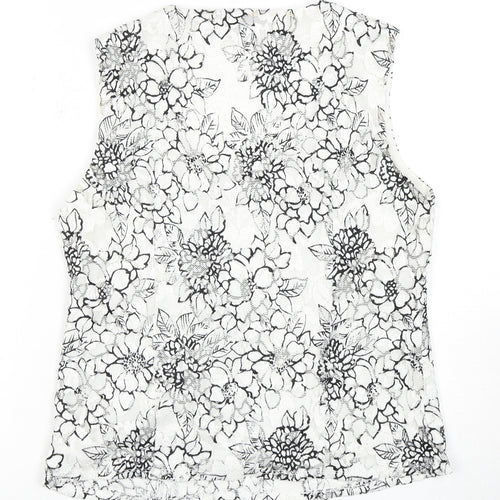 Principles Women's Black White Floral Camisole Blouse Size 14