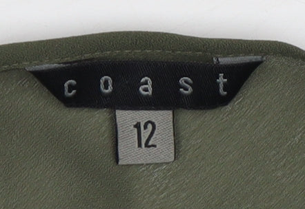 Coast Green Silk Camisole Blouse, Size 12, Party Ready