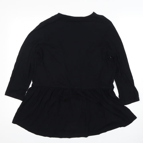 Marks and Spencer Women's Black 3/4 Sleeve Top Size 16