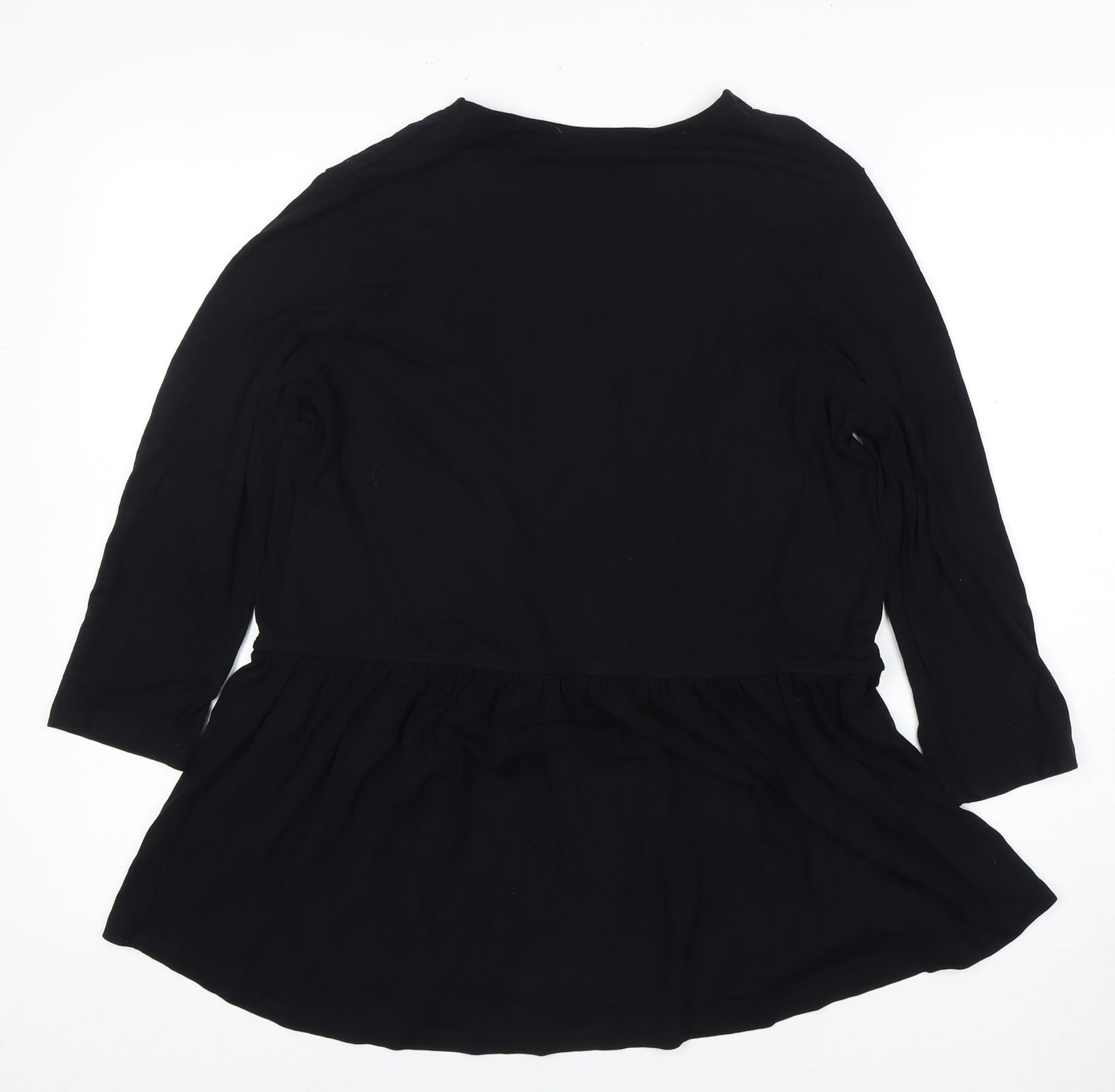Marks and Spencer Women's Black 3/4 Sleeve Top Size 16