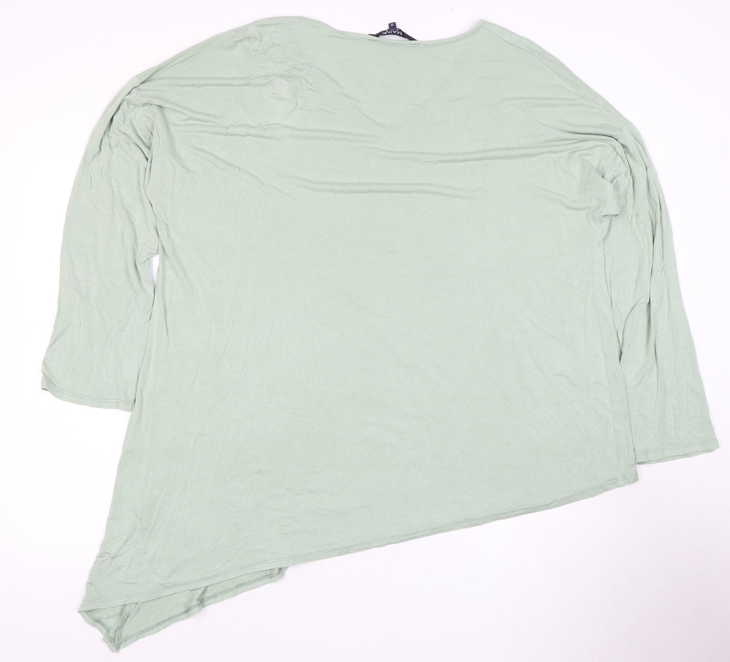MAINE Women's Green V-Neck Top, Size 22, Asymmetrical