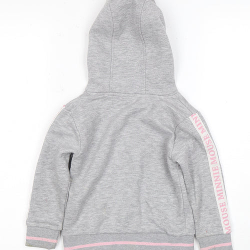 Disney Girls Grey Minnie Mouse Hoodie, Size 4 Years