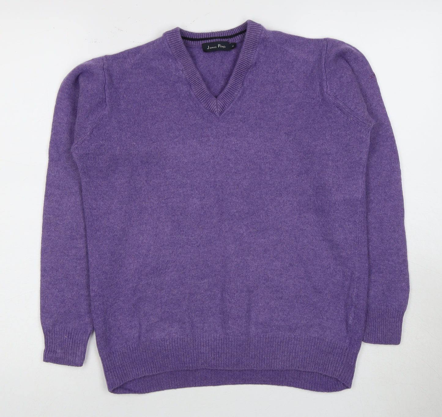 James Pringle Women's Purple Wool V-Neck Jumper M