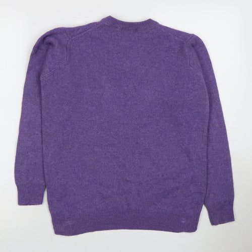 James Pringle Women's Purple Wool V-Neck Jumper M