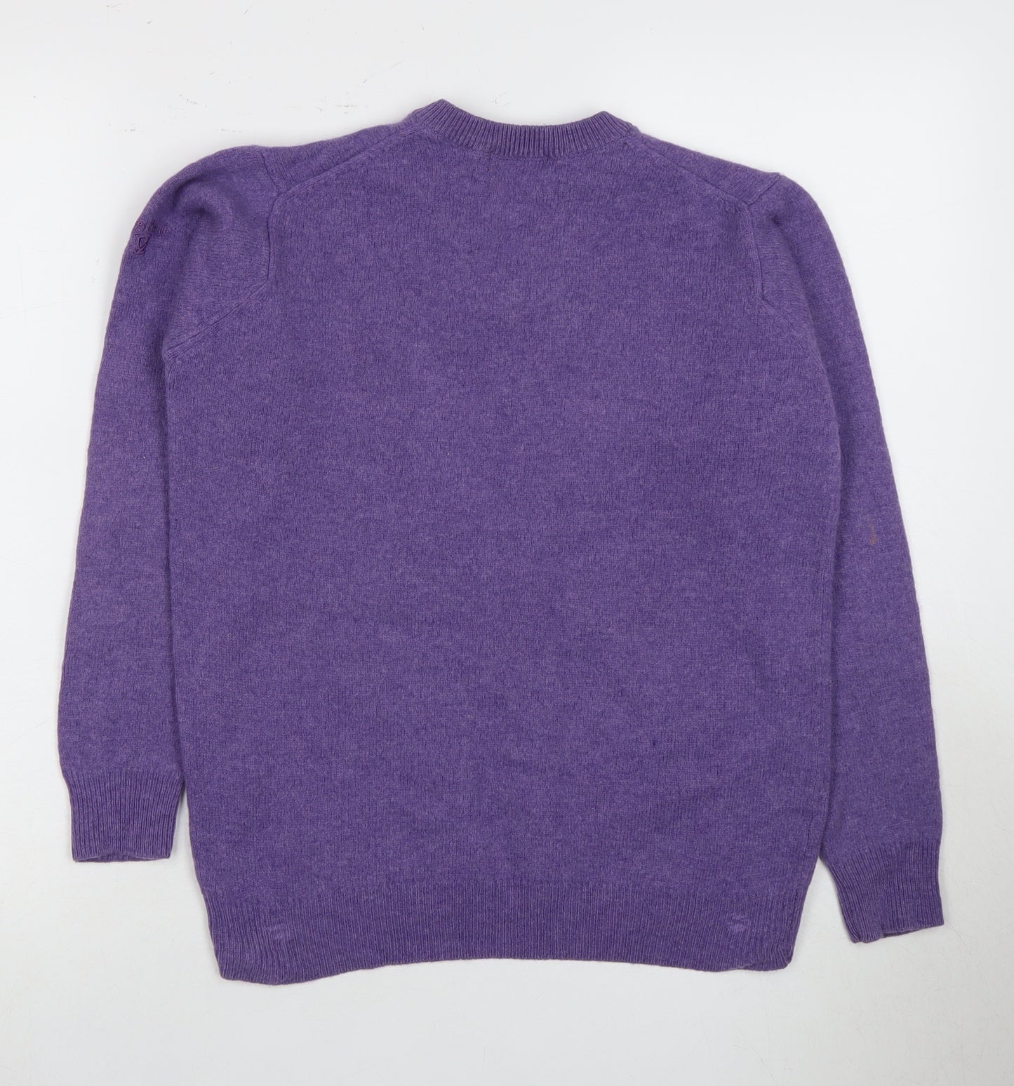 James Pringle Women's Purple Wool V-Neck Jumper M