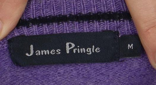 James Pringle Women's Purple Wool V-Neck Jumper M