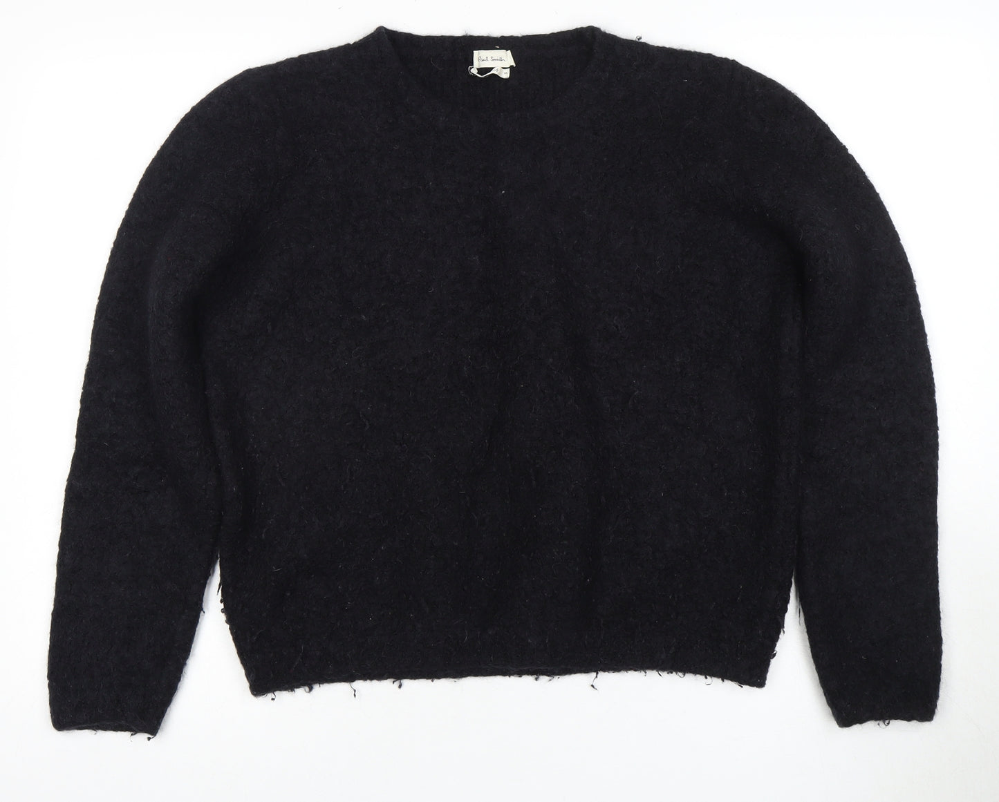 Paul Smith Women's Black Wool Mohair Chunky Knit Jumper XL