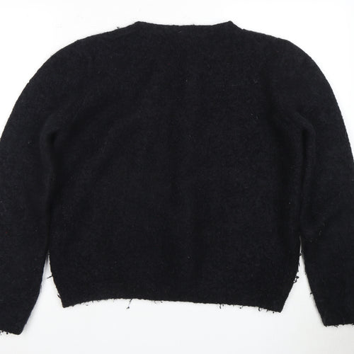 Paul Smith Women's Black Wool Mohair Chunky Knit Jumper XL