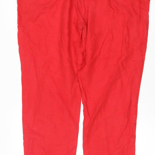 Marks and Spencer Women's Red Linen Trousers