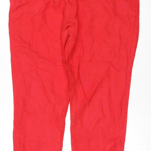 Marks and Spencer Women's Red Linen Trousers