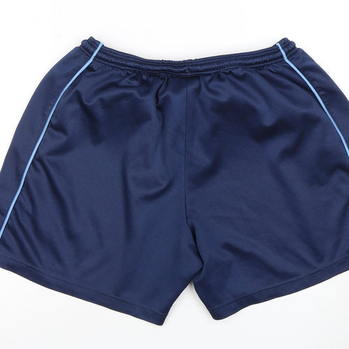 Unisex Blue Polyester Activewear Shorts