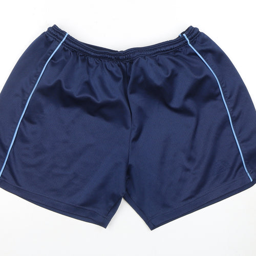 Unisex Blue Polyester Activewear Shorts