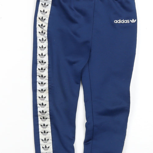 Adidas Boys Blue Track Pants 3 Years Regular Fit