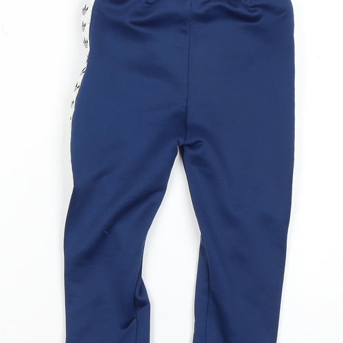 Adidas Boys Blue Track Pants 3 Years Regular Fit