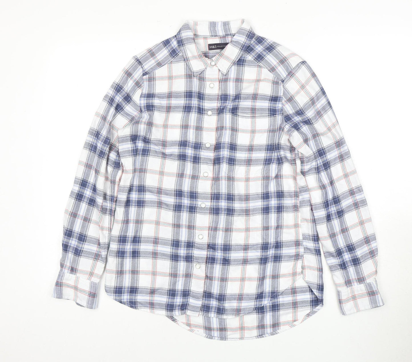 Marks and Spencer Women's Multicoloured Button-Up Shirt, Size 6