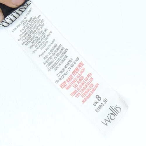 Wallis Women's Black Sheath Dress, Size 8, Perfect for Parties