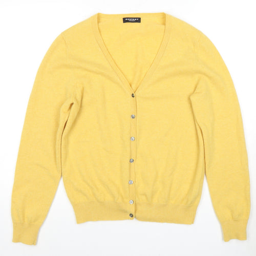 Repeat Women's Yellow Cashmere Cardigan Size 14