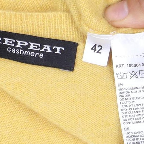 Repeat Women's Yellow Cashmere Cardigan Size 14