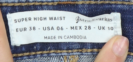 Stradivarius Women's Blue Straight High Rise Jeans