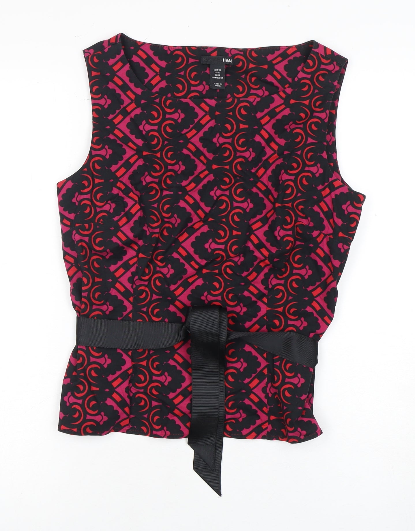 H&M Women's Multicoloured Sleeveless Top Size 14