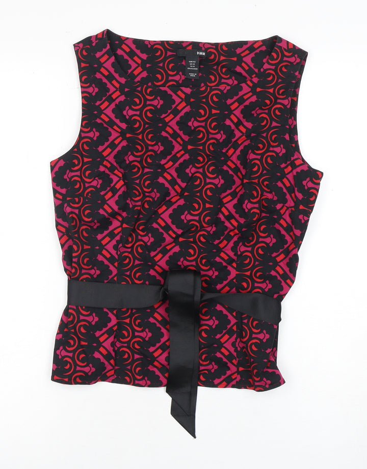 H&M Women's Multicoloured Sleeveless Top Size 14