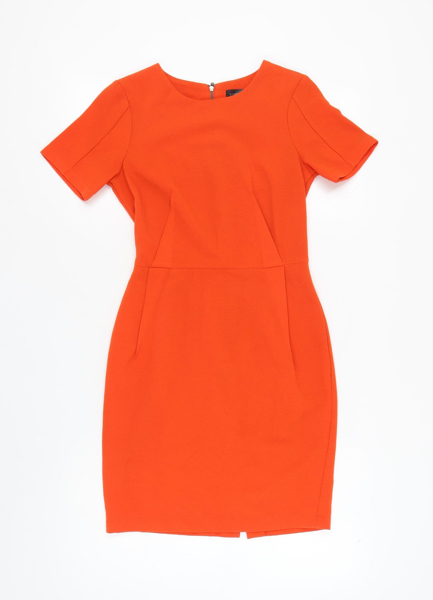 Topshop Women's Orange Short Sleeve Dress Size 8