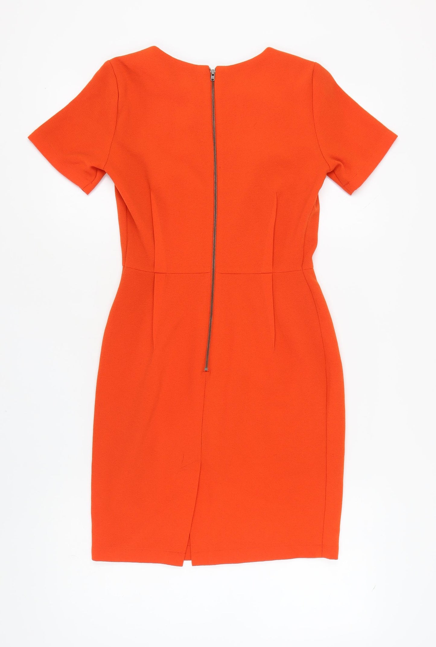 Topshop Women's Orange Short Sleeve Dress Size 8
