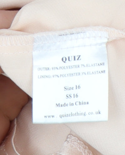 Quiz Women's Ivory Midi Slip Dress, Size 16, Sequined