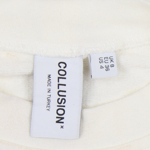 Collusion Women's Ivory Pullover Sweatshirt Size 8
