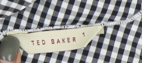 Ted Baker Women's Black Check Sleeveless Blouse S