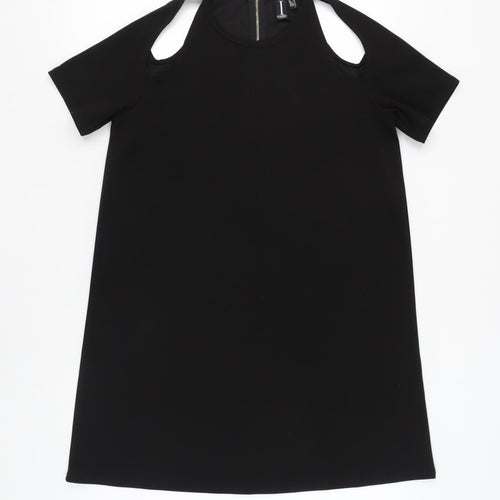 Izabel London Black Cold Shoulder Dress, Size 12, Short Sleeve