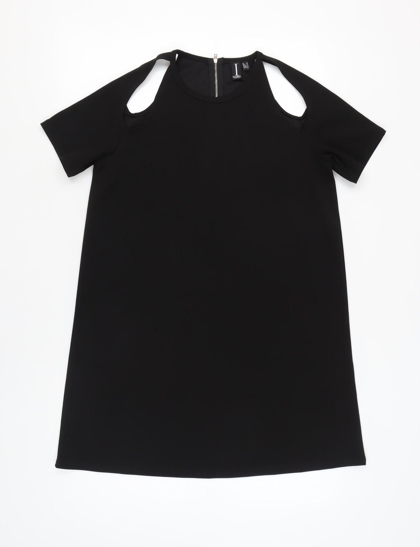 Izabel London Black Cold Shoulder Dress, Size 12, Short Sleeve