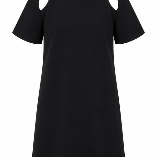 Izabel London Black Cold Shoulder Dress, Size 12, Short Sleeve