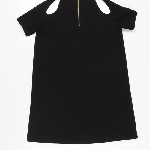 Izabel London Black Cold Shoulder Dress, Size 12, Short Sleeve