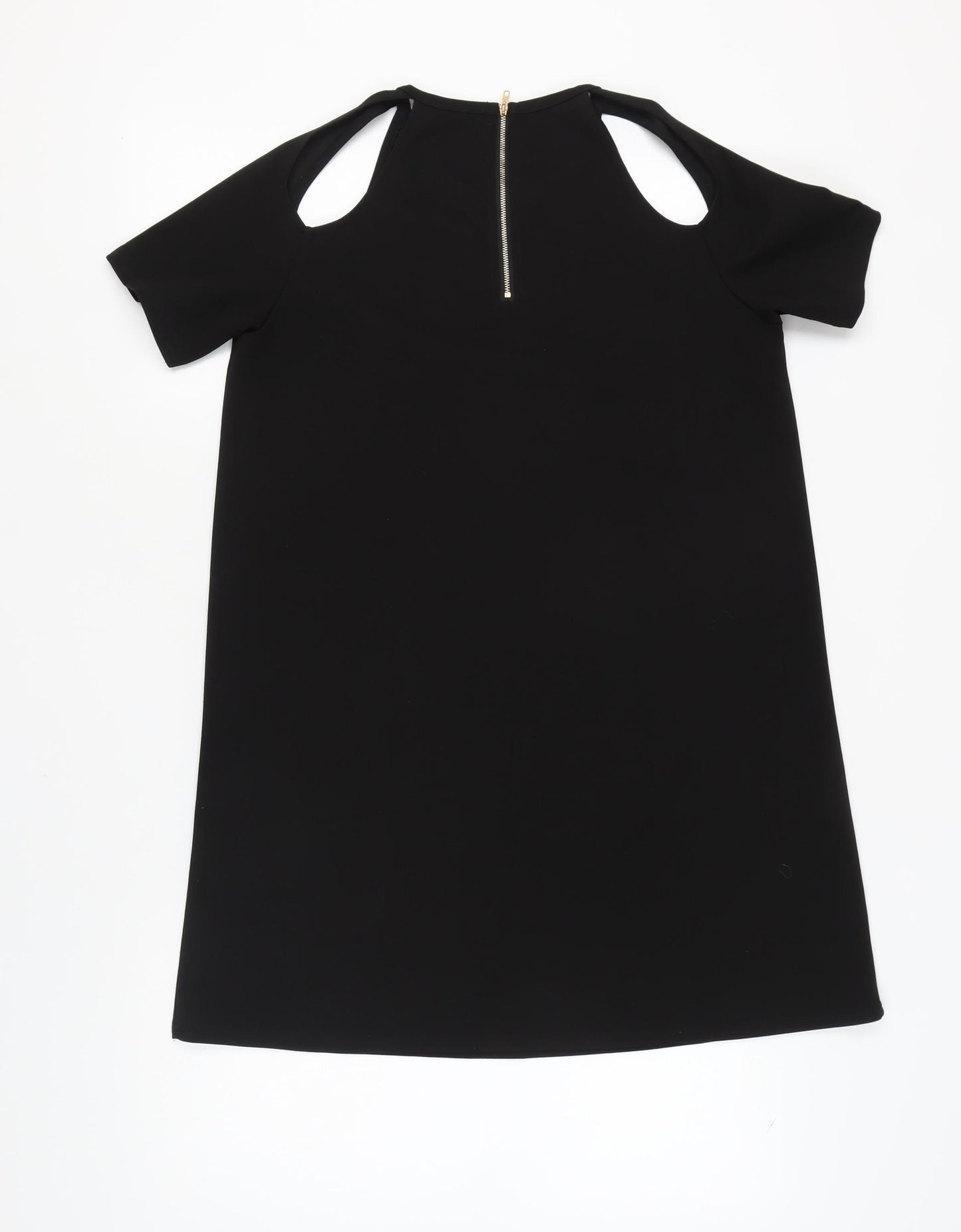 Izabel London Black Cold Shoulder Dress, Size 12, Short Sleeve